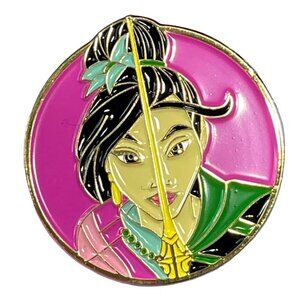 Mulan Princess Lapel Pin Warrior Girl Sword Brooch Badge Accessories Jewelry Pin